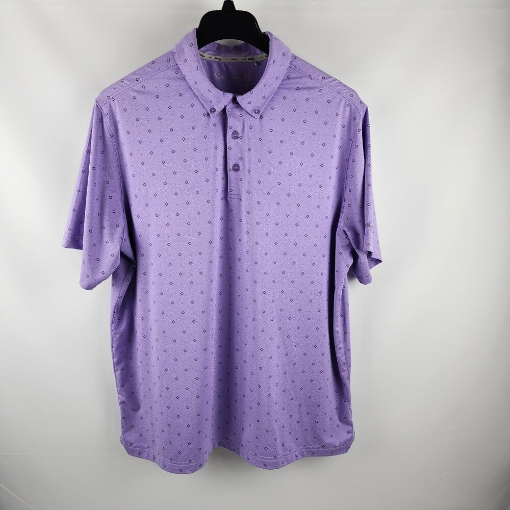 Walter Hagen Shirt Mens XL Purple Geometric Dot S/S Golf Polo